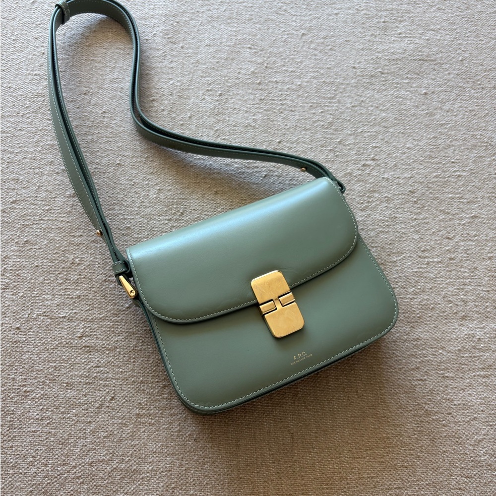 A.P.C. Sac Grace Small Crossbody Bag in Almond Green - Picture 2 of 7